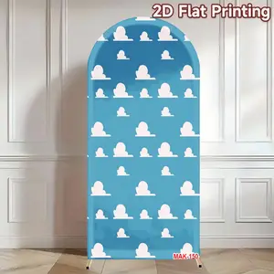 Blue Cloud Pattern Arch Backdrop Cover for Baby Shower Kids Birthday Party Photography Decoration Background Props Wedding Arch Backdrop