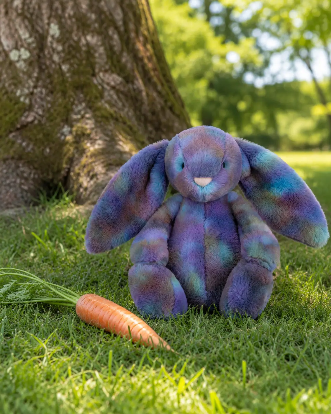 Jellycat Purple and Blue Ombre Bunny Plush Toy – A soft plush toy with floppy ears for girls, teenagers, and Jellycat collectors.