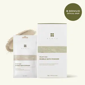 [Official Shop] BRMUD Relief Mud Bubble Bath Powder 300G | Luxurious Creamy Bubbles with Volcanic Mud & Marine Minerals for Relaxing Spa Bath & Skin Hydration, Body Cleansing, Body Wash, Body Care,  Moisturizing, Foam, Soothing,  Cleanser