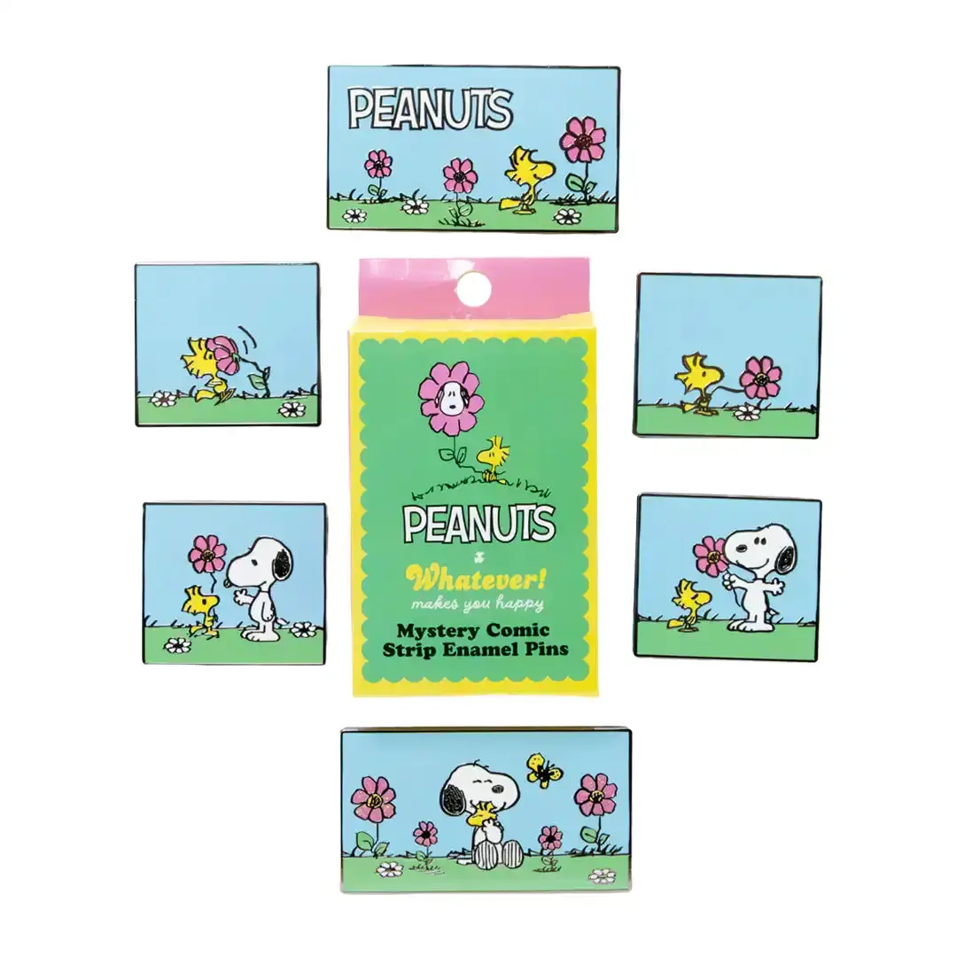 Sherbet Spring Collectible Pins, Connectible Metal Enamel Puzzle Pieces Forming a Comic Scene, Random Assortment Mystery Box for Fans, Collectibles