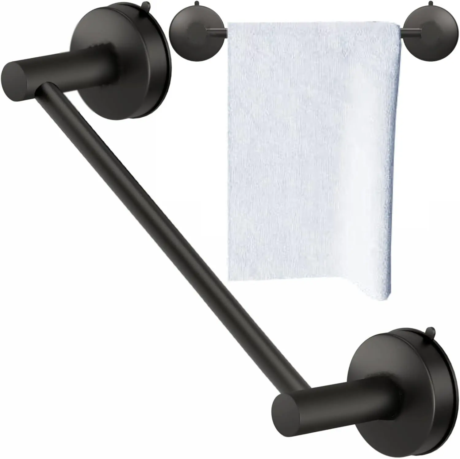 Telescopic Suction Cup Bathroom Towel Rack, Brushed Nickel Towel Bar, Stainless Steel Towel Rack, Bathroom Shower Towel Rack, For Hanging And Drying Towels And Cloths At Home Or In The Kitchen.