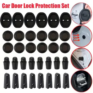 34-Piece Car Door Lock Protection Set, Door Protectors, Includes Shock Absorbers, Noise Reduction Pads, Essential Auto Accessories for Complete Protection