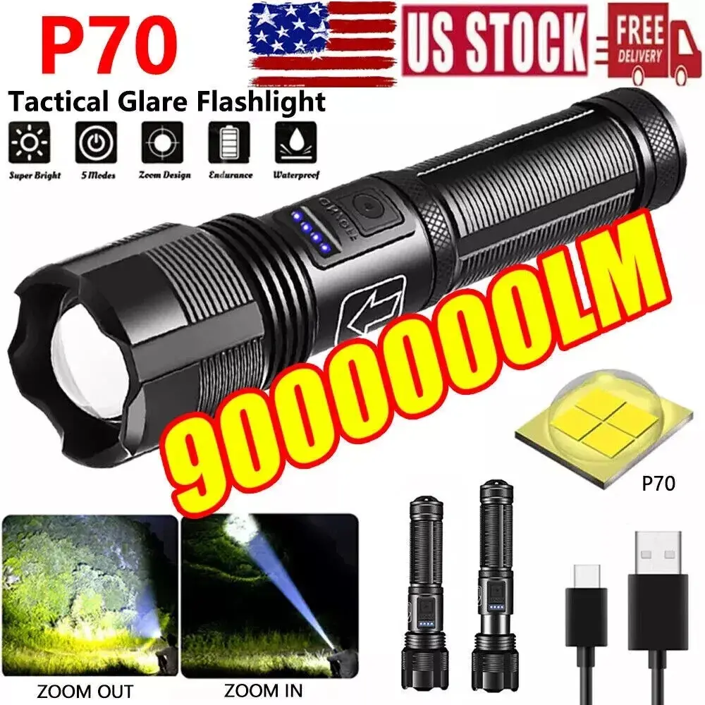9000000 Lumens Super Bright LED Flashlight Tactical Rechargeable LED Work Lights 9000000 Lumens Super Bright LED Flashlight Tactical Rechargeable LED Work Lights