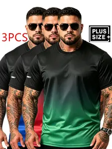 Men's Plus Size 1xl-6xl T-Shirt, Loose Fit Sporty Casual Tee, Breathable Sweat-Wicking Short Sleeve, Daily and Outdoor Wear