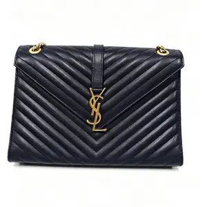 Pre-owned France Tote Bags Saint Laurent — Large Black & Gold Envelope Bag（SZ H05669）