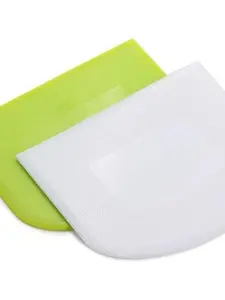 2 Pieces Dough Scraper & Bowl Scraper, Food Safe Plastic Dough Cutter, Flexible Bench Scraper Multipurpose Food Scraper for Bread, Cake, Fondant & Icing (White, Green) Folding Confetti Cash Box Gift Mini Motivational Easter You Rock Figurine Resin