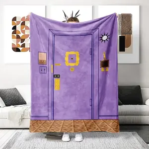 Friends TV Show Inspired Laugh-Out-Loud Door Design Soft Flannel Blanket  Purple Door Graphic with Yellow Accents - All-Season Cozy Throw for Bed Couch Camping Travel  Perfect Gift for Friends Fans Birthday Christmas  Lightweight  Warm Flannel Blanket