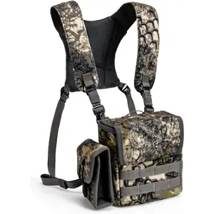 Binocular Harness Chest Pack - Bino Case with Rangefinder Pouch and Waterproof Cover for Hunting Hiking Birdwatching