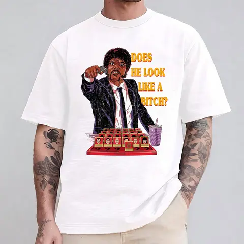 Does He Look Like Pulp Fiction Shirt, Jules Winnfield Tee Shirts, Vintage 90s Quentin Tarantino Movie T-shirt, Gift for Fans Unisex Tshirt