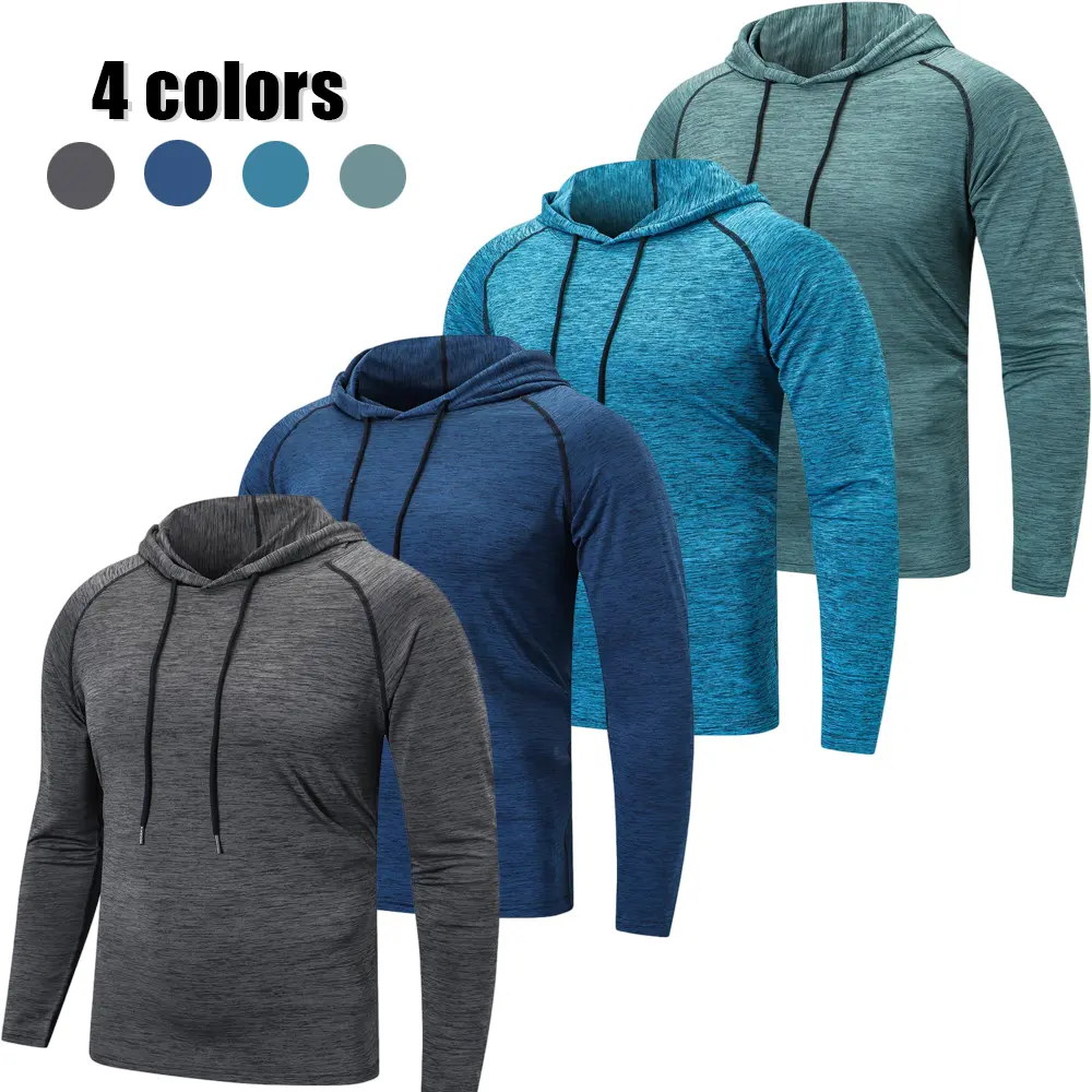 Men's Long Sleeve Sun Hoodie with UPF 50+ Protection, Breathable Polyester Blend Rash Guard for Fishing, Hiking & Workouts, Breathe Men's Sports Hoodie, Hooded, Comfortable Breathable Men's Sports Hoodie