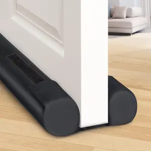 Door Draft Stopper Covers Gaps up to 2.36", Draft Stopper for Bottom of Door Soundproof, Windproof, , Block Light,  Resistant, Under Door Draft Stopper 36 Inch (Black)