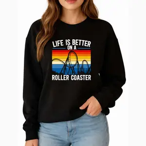 Adventure Inspired Roller Coaster Sweatshirt – Long Sleeve, Casual Wear
