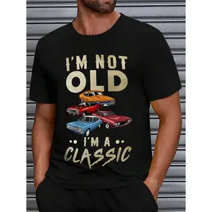 Manfinity Homme Men Round Neck Short Sleeve Letter Graphic Print Casual T-Shirt, Boyfriend Gift