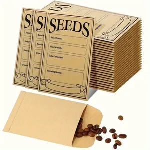 Seed Saving Envelope, 20/50pcs Seed Storage Envelope with Planting Guide, Seed Bags for Flower & Vegetable Seeds Storage, Paper Envelope