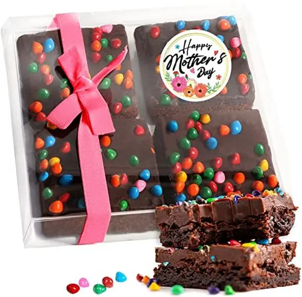 Mothers Day Gift Basket Chocolate Brownies Food Gift For Mom Women Package | Nut Free | Kosher
