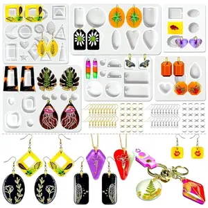 [86pcs DIY Jewelry Making Essentials] 86pcs DIY Jewelry Making Kit - Silicone Molds for Earrings, Pendants & Keychains with Crystal Epoxy Resin Crafting Tools woman