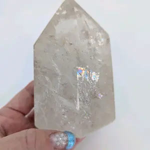 Rainbows Galore in Natural Untreated Polished Large Smokey Citrine Quartz Crystal Point from Brazil High Quality Healing Crystals