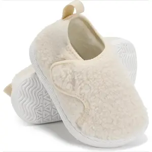 P-SOK03   Baby Slippers Boys Girls Indoor Outdoor Non Slip Slippers Comfort Lightweight Shoes with Warm Wool Interior for 6 12 18 24 Months