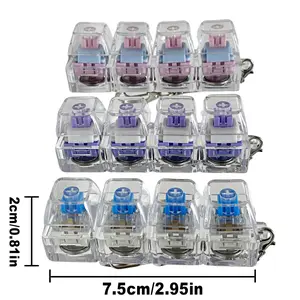 Soft Voice Mechanical Keyboard, Keyboard Keychain, Stress-Relieving Toys, Crystal Keyboard Cover with LED Lights, Transparent Design, Keyboard Fidget, ADHD & Anxiety Fidgets, fidget for adults,fidget ers,office stress relief,calm anxiety,fingertip toy