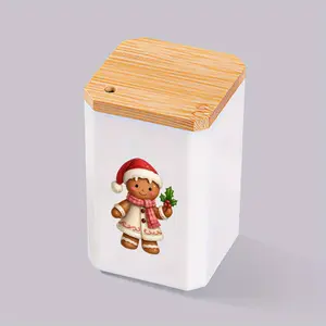 1pc Cute Printed Compact, Chic Toothpick Holder Gingerbread Man with Holly Design, Durable Plastic, Perfect for Kitchen & Dining Room Decor, a Christmas Gift for Family and Friends
