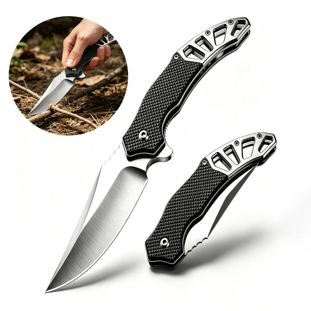 3.5" Stainless Steel Blade EDC Flipper Folding Pocket Knife - Compact Ergonomic Utility Tool for Camping, Outdoor Use by Men