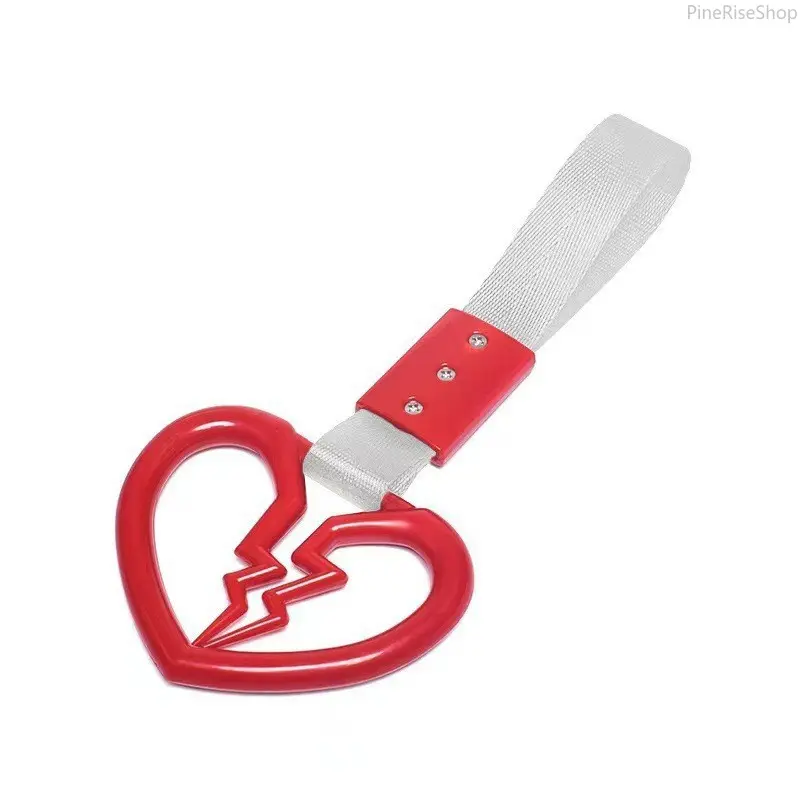 JDM Heart-Shaped ABS Plastic Car Charm - Universal Rear Bumper Ring, Electrostatic Strap, Interior Hand Pull Ring, Auto Exterior & Inside the Car Decorative Accessory for Long-Term Outdoor Vehicle Use, summerwins, Valentine, Vehicles, Automobile, Durable,