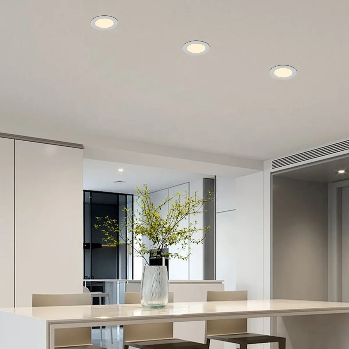 12-Pack 4 Inch Ultra-Thin LED Recessed Ceiling Light with Junction Box, 2700K-5000K Dimmable Color Changing Downlight, 9W 810LM, Easy Install, Ideal for Kitchen, Bedroom, Basement