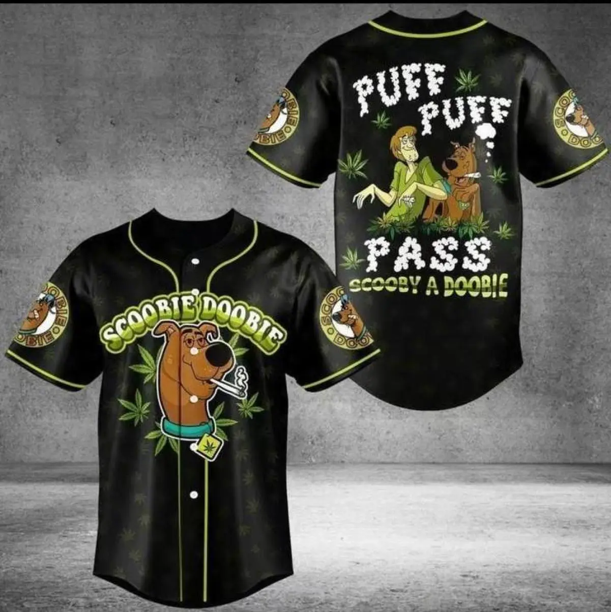 Puff Puff Pass Sc00by Baseball Jersey, Sport and Outdoor Jersey Shirt, Gift for Cartoon Lover, Full Size Range, Perfect Fit for