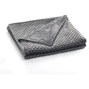 60''x80'' Duvet Cover for Weighted Blanket Premium Super Soft Minky Dot Dark Grey Ultra-Soft Minky Eight Connection Points Extended 59" YKK Zipper Machine Washable
