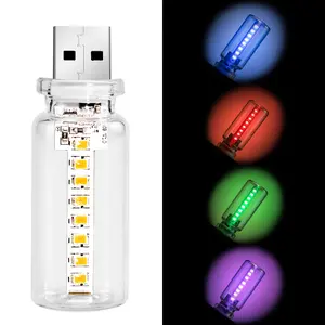 Car USB flashing night light,One light four modes Plug and play,Touch Dimmable Car USB Night Light,LED flashing car light,Car USB Flashing Night Light for Truck Drivers - Halloween Gift,camping light, party light, stepless dimming portable light.