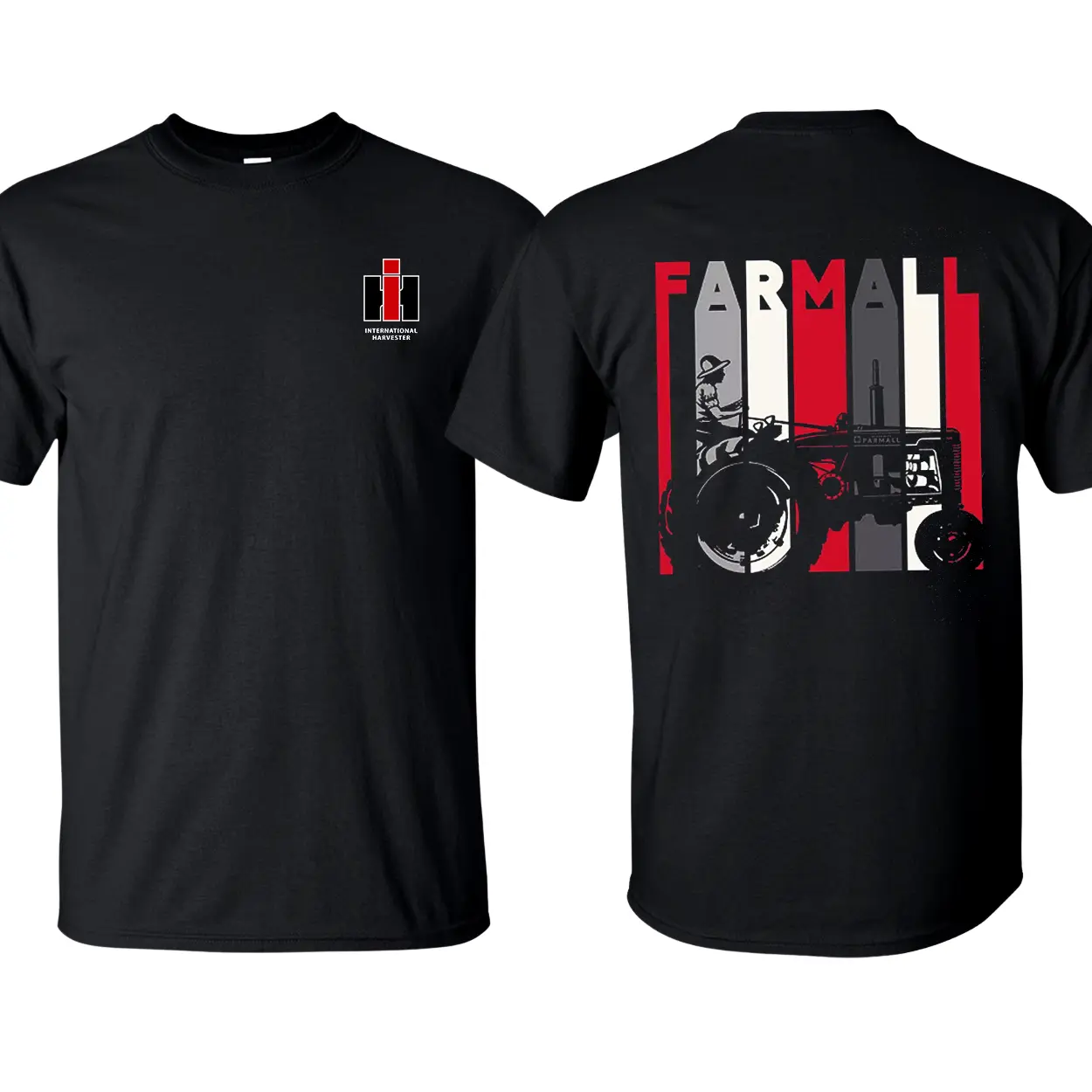 Men Case IH Farmall Tractor Tee Tee Farm Wear Cotton Short Sleeve T-Shirt Tractor Graphic Made in USA