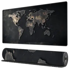 BHJLAXR Map Pattern Mouse Pad, Rectangle Gaming Mouse Pad, Office Desk Keyboard Mat for Home Office, Desk Decor for Home Office