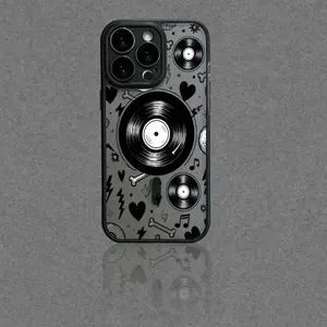 Kasevia Retro Vinyl Record Smartphone Case, Soft TPU Shockproof Cellphone Cover & Casing for iPhone 13-17 Pro Max, Aesthetic Y2K Music Lover Design, Viral Accessory for Teens & Adults (Selfies, Daily Carry)
