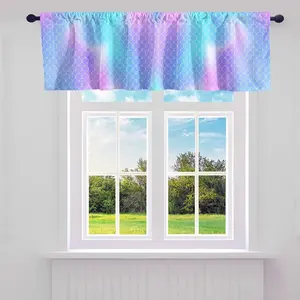 Feelyou Mermaid Scale Valance Curtains - Luxury Ocean Theme Home Decoration Textile, Interior Decoration Accessories, Window Cover for Living Room, Kitchen, Home Decoration Curtain