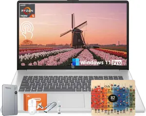 HP Flagship 17 Touchscreen Laptop Computer - 17.3" Anti-Glare HD+ Display, Windows 11 Pro, Copilot, AMD Ryzen 5 7430U (up to 4.3GHz), Wi-Fi 6, Numeric Keypad, 16/32/64GB RAM, 512GB/1TB/2TB SSD, AI Voice Recorder