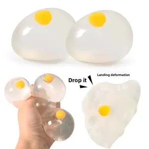 Transparent Simulated Egg Squishy, Unbreakable Single Yolk Stress Relief Egg, Water Squeeze Fidget Vent Toy, Stress Relief Fidgets, Stress Relief Model