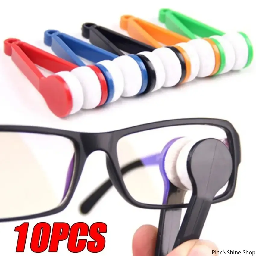 Unisex Microfiber Eyeglass Cleaning Brush Set, 5/10-Piece Portable Lens Care Tools, Compact and Travel Ready for Daily Dust Removal, 5/10Pcs, Plastic+Microfiber, Eye Glasses Cleaner, Everyday, 5/10-Pack, Brush Form, 7X2cm, Glasses Owners, Handle, Portable