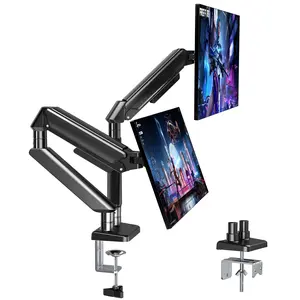 FORFING MOUNT13" - 32" Desk Dual Monitor Stand, Adjustable Gas Spring Dual Monitor Stand Holds 4.4-17.6 lbs, Monitor Arm for 2 Monitors, VESA 75x75 100x100 with C-Clamp and Grommet Farmhouse Rustic vesa Ergonomic