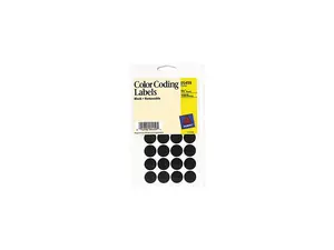 Avery 05459 Removable Self-Adhesive Color-Coding Labels, 3/4in dia, Black, 1008/Pack