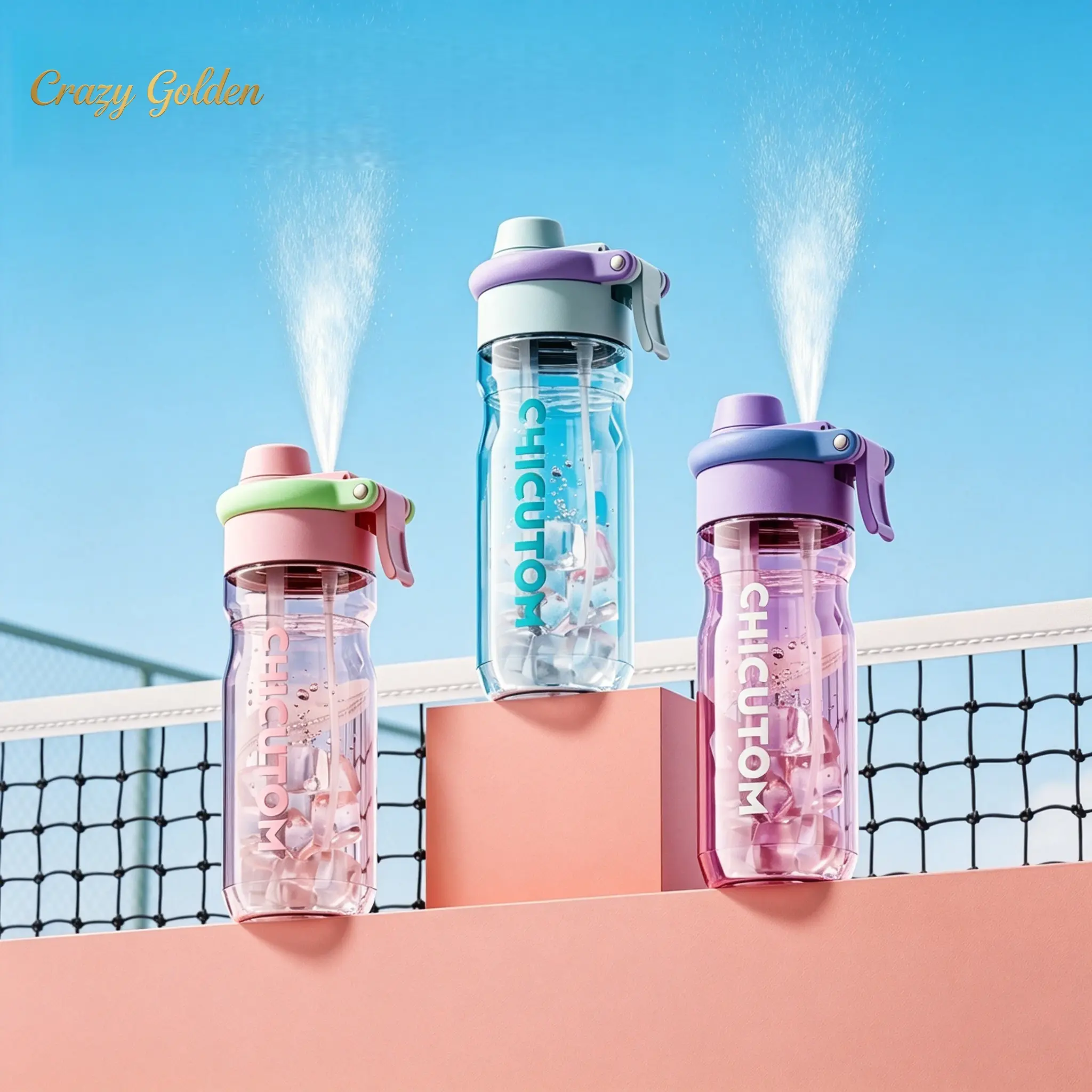 Portable Straw Water Bottle - Large Capacity, High Temperature-Resistant, Leakproof Reusable Sports Drinkware, Water Bottles for School, Ideal for Fitness Summer Outdoor Use