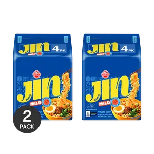 OTTOGI Jin Ramen Mild Flavor - 4 Pack (480g) x 2 (8 Packs Total) - Korean Instant Noodles - Authentic Korean Ramyun