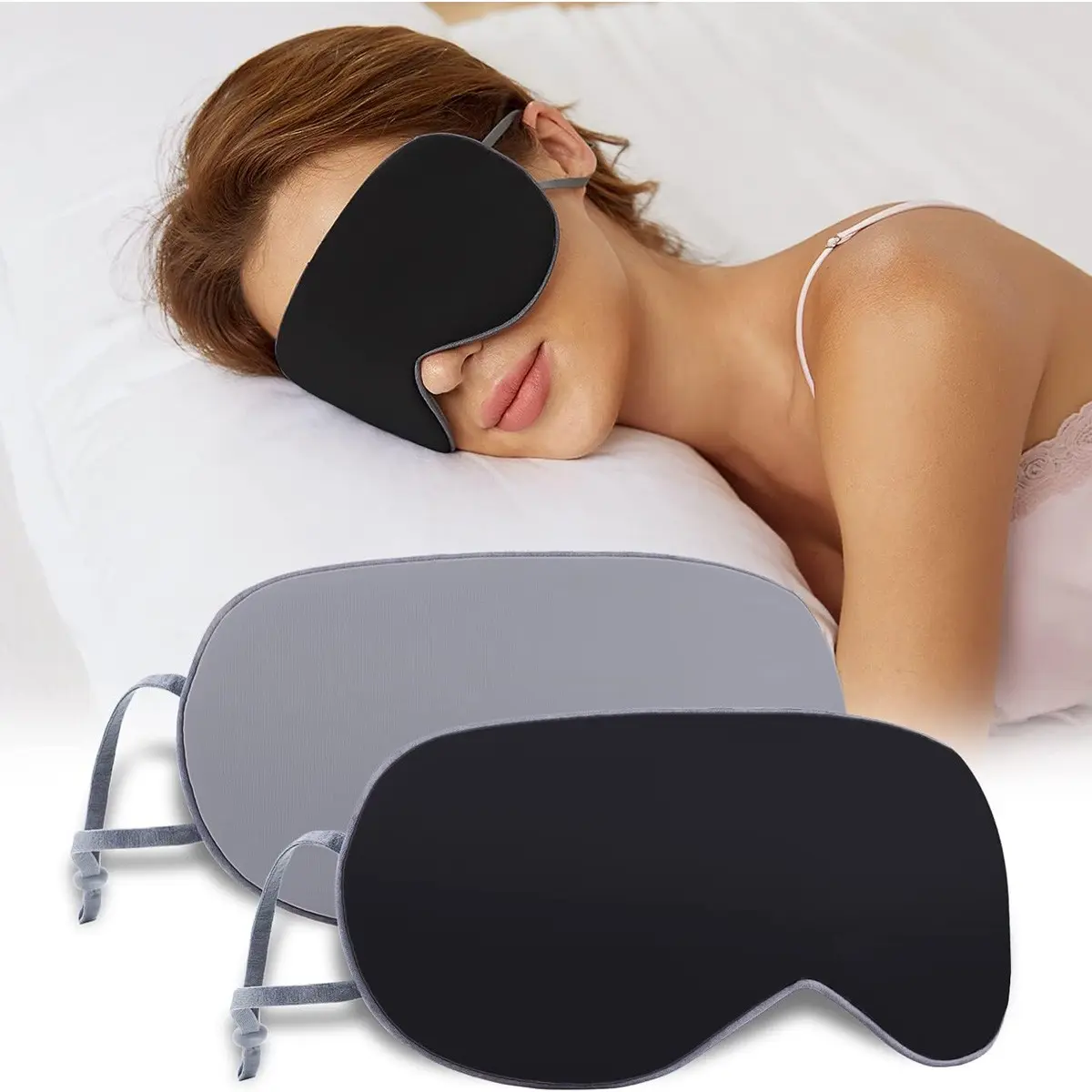 Sleep Mask 2 Pack, Warm & Cool Dual-Sided Use, Ultra Soft Blindfold, Adjustable Strap, Blocks Light, Comfortable Travel Meditation Nap Sleep Mask, Sleeping Eye Mask, Eye Cover, Eye Masks For Sleep, Sleeping Eyemask