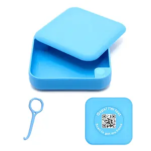 Kasse Invisalign by | Modern Aligner & Retainer with QR Code Recovery | Magnetic Twist Open | 3D Printed the USA | Secure Travel Design | ludes Invisalign Remover Tool | Cyan