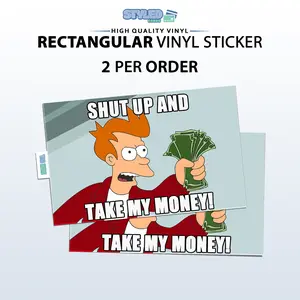 philip from futurama rectangular vinyl sticker