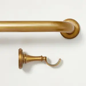 TWOPAGES Vengo Adjustable Telescopic French Return Curtain Rod, Wrap-Around Design for Enhanced Blackout, Sleek Modern Window Rod for Bedroom & Living Room, Telescopic Curtain Rod