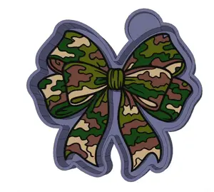 Camo Bow Freshie Mold Versatile Durable Silicone for Resin Casting Soap Making Candle Crafting Clay Work and Baking Ideal for DIY Projects