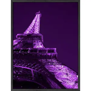 Purple Eiffel Tower Poster - Artistic Wall Decor Print for Room Aesthetic and Vibe