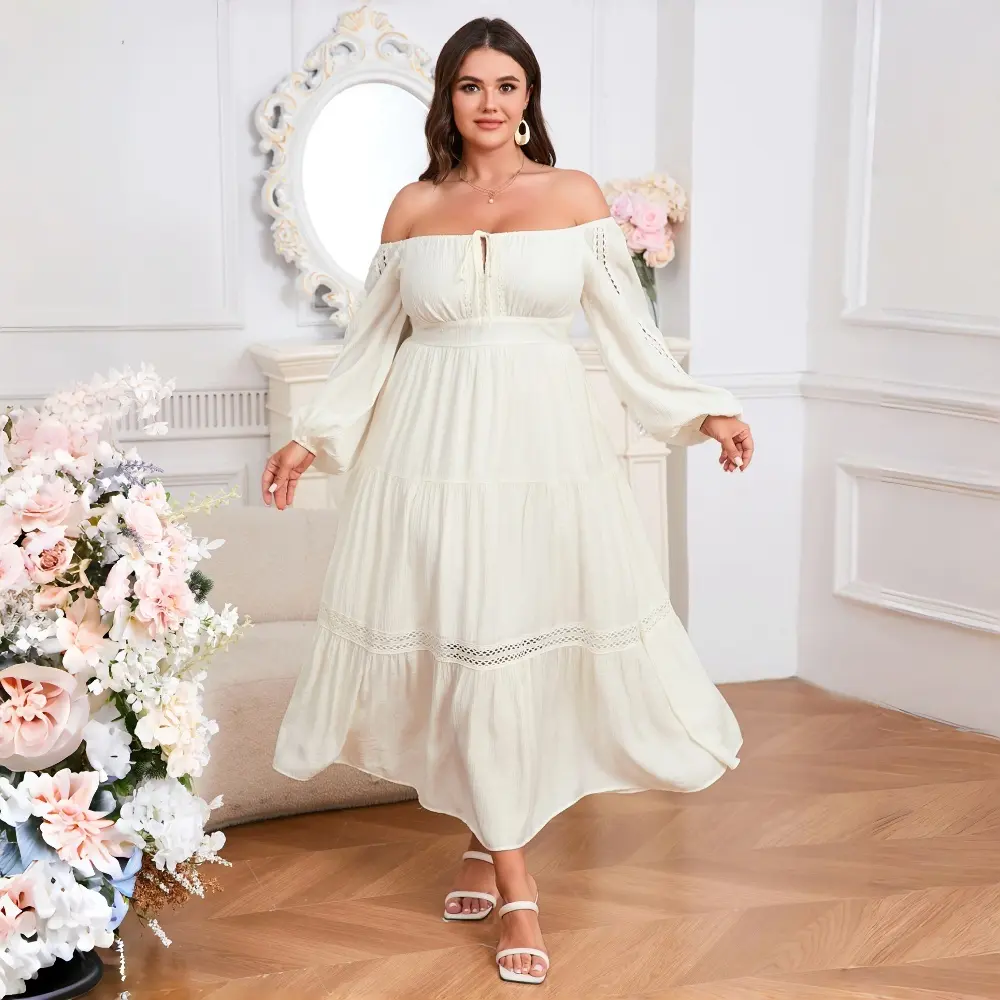 EYWOL Womens Plus Size Maxi Dress with Long Puff Sleeve Ruffle Wedding Guest Evening Party Dress in Elegant Lace - TikTok Shop EYWOL Womens Plus Size Maxi Dress with Long Puff Sleeve Ruffle Wedding Guest Evening Party Dress in Elegant Lace - TikTok Shop
