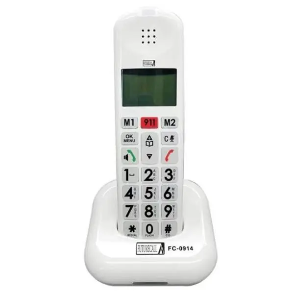 DECT Cordless Amplified Telephone with Answering Machine - White, 40dB Handset Volume, 1-Touch Emergency 911 Key, Great Speakerphone for Hearing Impaired Households
