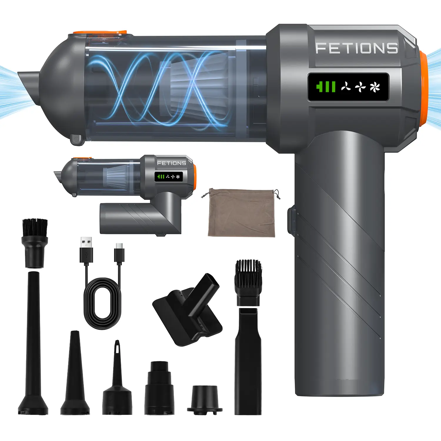 Rechargeable Cordless Vacuum – 3-in-1 Handheld Vacuum Cleaner, Portable Mini Vac for Car and Household, a Versatile Home Cleaning Tool and Interior Car Cleaner with Handheld High-Speed Fan,  Fast Type C Charging, Filter, Multipurpose Cleaning Gadget., Car